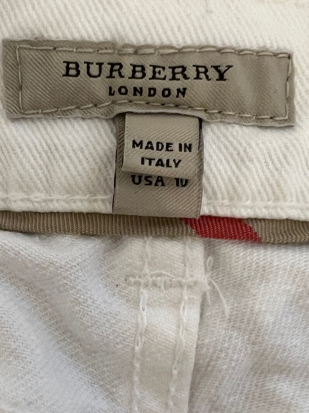 BURBERRY Women’s White Straight Leg Jeans Size 10 - Picture 4 of 5